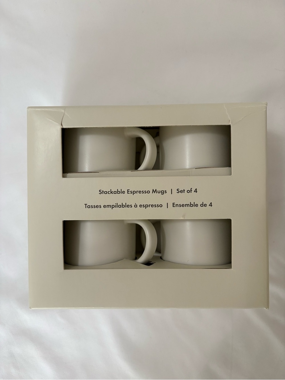 Stackable Espresso Mugs Set of 4 - Cream